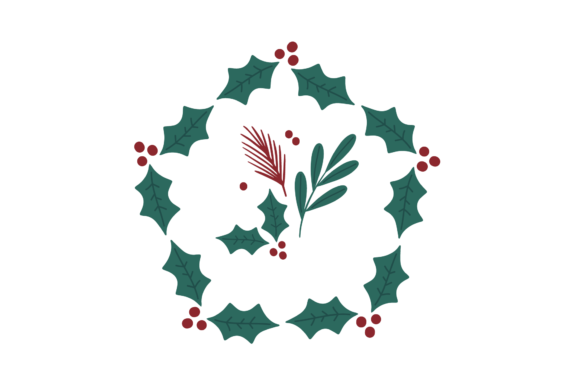 Christmas Decorations Floral Leaf SVG: Free Graphics for Local Business Branding