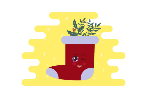 Christmas Sock Decor Floral