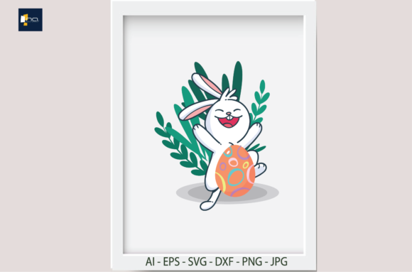 Easter Bunny Egg Floral Graphics for Handmade Creations