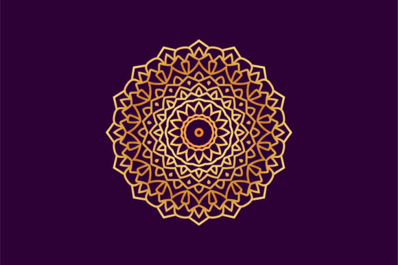 Gold Floral Mandala Illustration for Website and Editorial Graphics