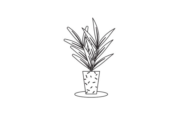 Green Floral Icons Line Style Graphics Freebie