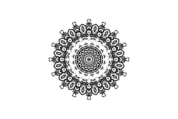 Mandala India Black Floral Graphics Freebie