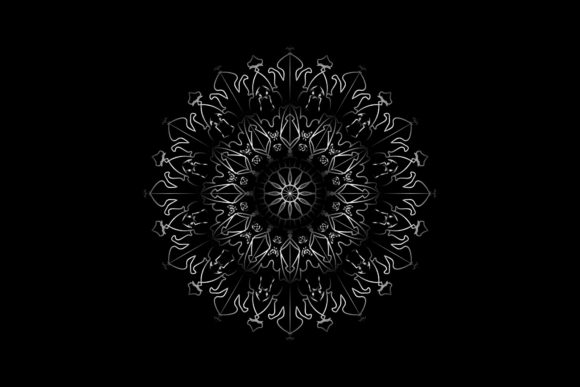 Mandala Silver Gradient Floral Graphics & Illustrations