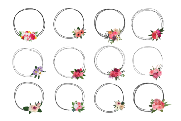Round Floral Frame: A Versatile Graphic Asset for Illustrations