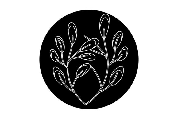 Vector Floral White Line Style Review for Embroidery