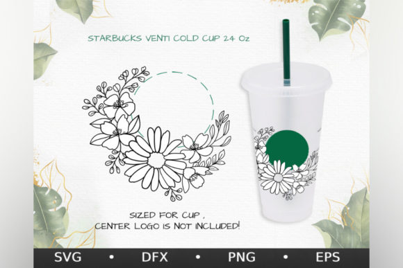 Wrap Floral, Venti Cold Cup 24 Oz Graphics & Illustrations